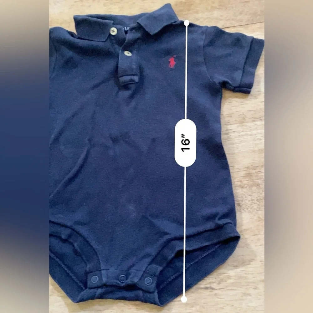Vintage Ralph Lauren Infant Sz M‎ (6-12m) Navy Soft Cotton Bodysuit